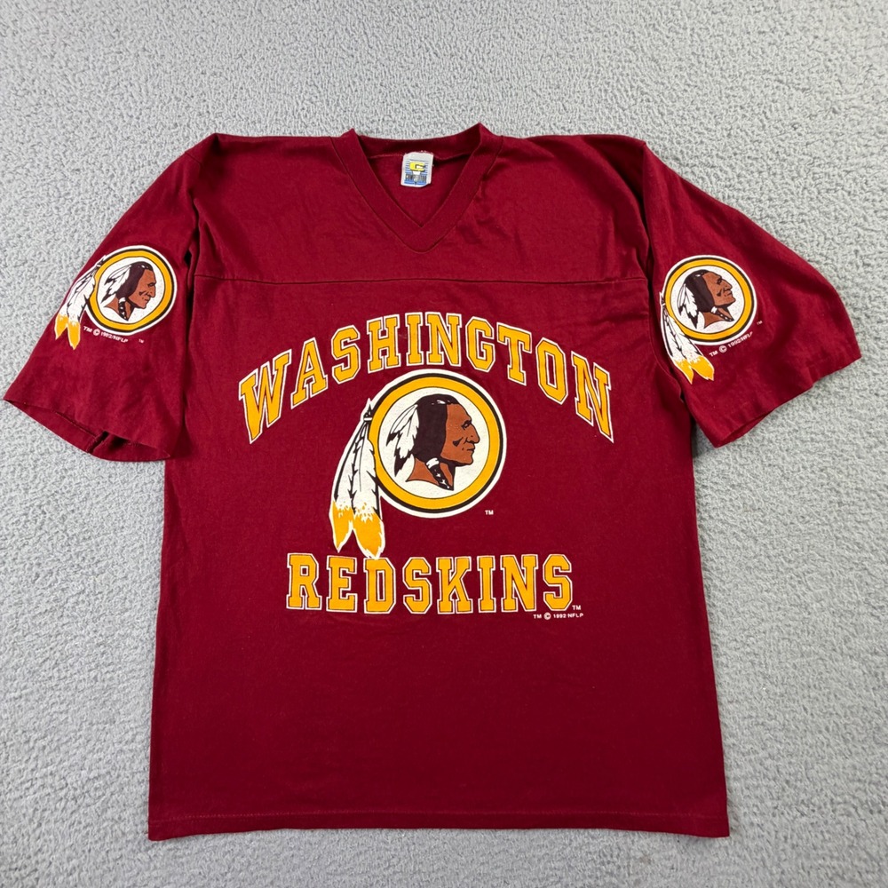 Vintage 1992 Washington Redskins NFL Competitor V-Neck Shirt Mens Medium NFLP